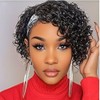 Betufllo Headband Wig Human Hair Wigs for Black Women Curly