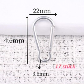 CALLYSONIC Carabiner Hook, 17 Pieces Key Rings Small, Carabiner Hook, Mini Carabiner Keyring, Mini Carabiner Hook, Various Colours for Backpack Hooks, Key Hooks