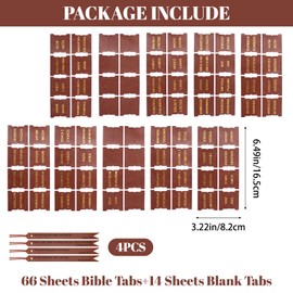URROMA Retro Laminated Bible Tabs Set with 6 Leather Bookmark, Brown Leather Bible Tabs for Easy Navigation Bible Index Tabs Bible Study Supplies Tool for Women&Men