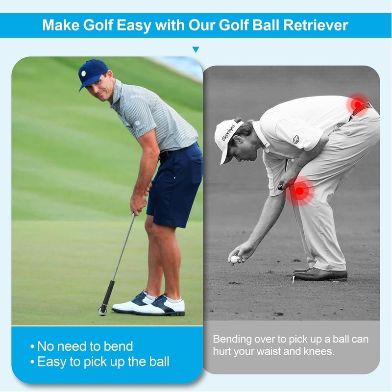 3PCS Golf Ball Picker Upper for Putter Golf Manual Ball