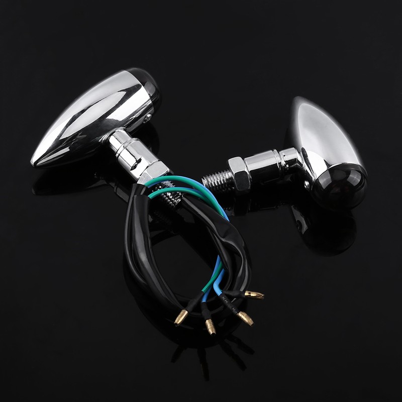 2pcs Motorcycle Bullet Amber LED Turn Signals Indicator Lighting Lamp