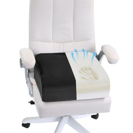 HOMBYS Extra Thick Seat Cushions for Office Chair,Adult Booster Seat for Car,Memory Foam Car Cushion for Height,Chair Cushions for Elderly Wheelchair,Desk Chair Seat Cushion (Dark Grey)