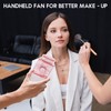 LIGHTDESIRE DIY Bling Crystal Rhinestones Handheld Fan, Mini Personal Cooler,