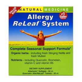 Herbs Etc. Allergy ReLeaf System - Seasonal Discomfort Supplement - Provides Seasonal Support for Sneezing & Itchy Eyes - Supports Sinus Function - 60 Softgels (60 Servings), 60 Tablets (60 Servings)