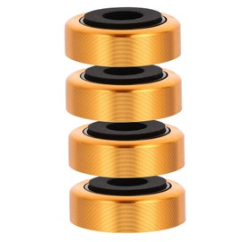 Gadpiparty 4pcs Floor Mat Speaker Shockproof Mats Aluminum Anti-Vibration Pads Amplifier Feet Pad Protectors Speaker Floor Protector Speaker Damper Pad Absorber Isolation Thin Plastic Black