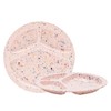 Bzyoo 9-Inch Melamine Divided Plates – 3-Section Portion Control Plates,