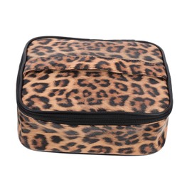 Baluue Leopard Print Makeup Bag Multi-Function Cosmetic Organizer for Travel and Home Use Durable and Spacious Toiletry Storage for Women and Girls