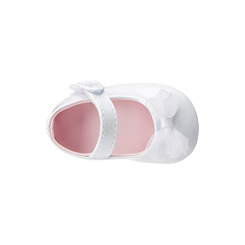 Baby Deer Patent SM with Bow Mary Jane (Infant), White,