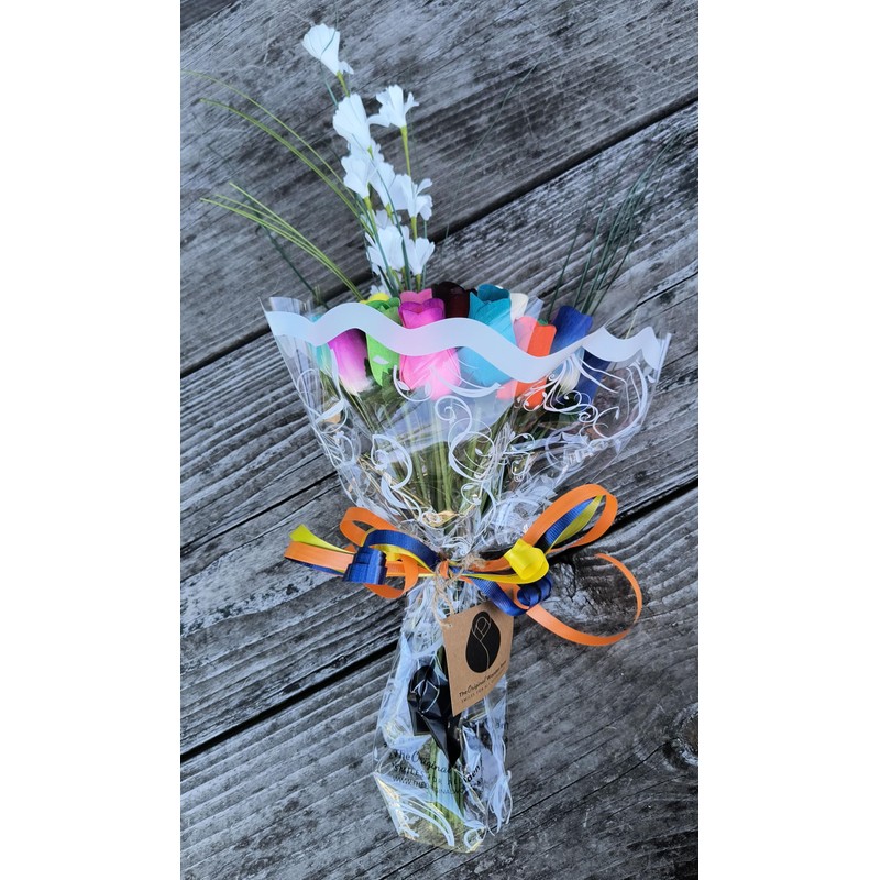 The Original Wooden Rose Assorted Colors Wooden Rose Closed Bud