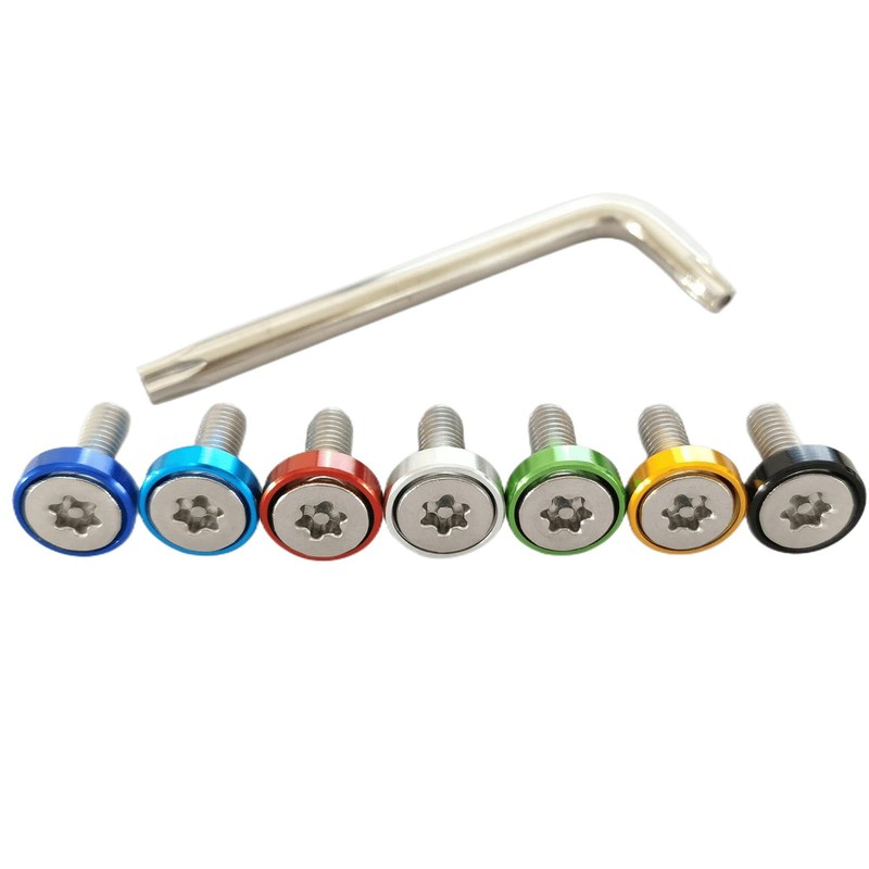 Kuroobaa Car License Plate Bolt M6 Anti-Theft Screws (Sky Blue)