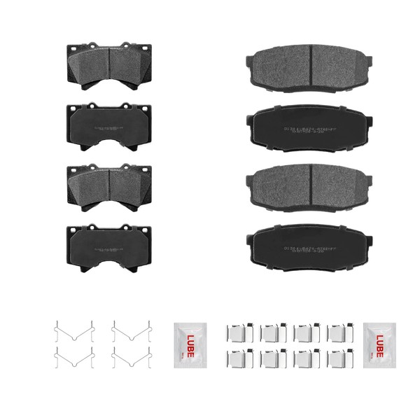 Fraxle Front and Rear Ceramic Brake Pads Set with Hardware