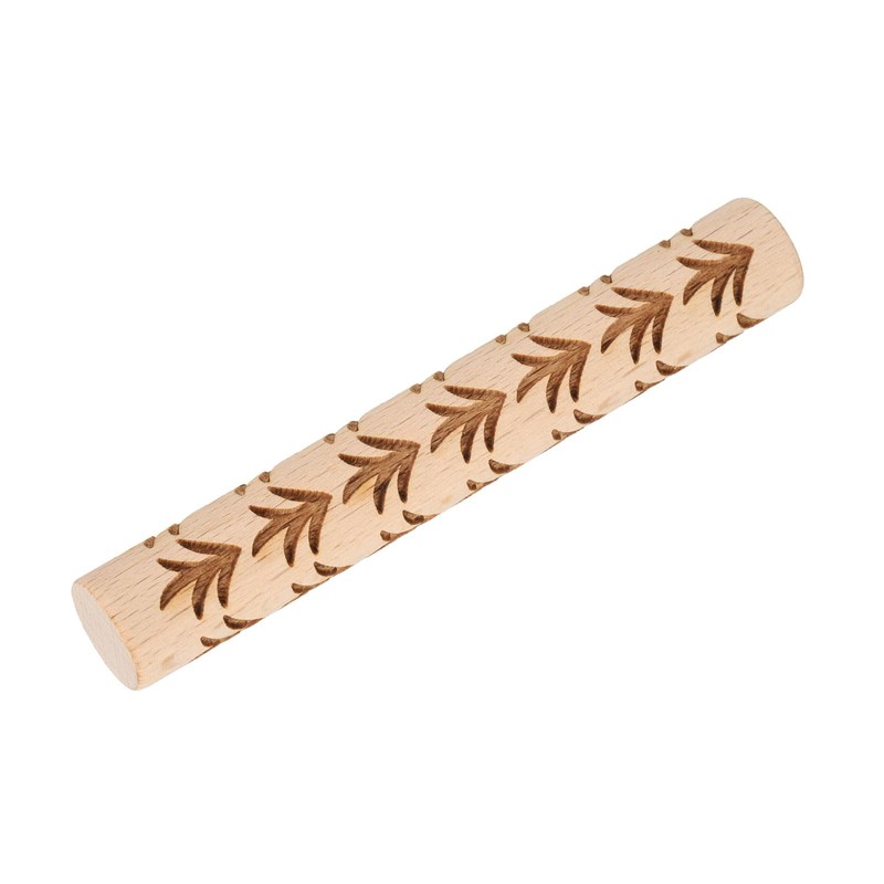 HARFINGTON Wood Clay Roller 4" Grass Pattern Rolling Pins Wood