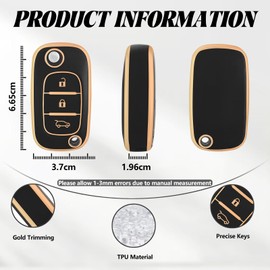 TOOMUME Car Key Cover TPU, Car Key Case Fit for Renault Trafic 3 Twingo 3/2 Megane 4 Clio 5 Captur Kangoo Modus Smart Forfour Fortwo, Protective Key Fob Cover Key Fob Case - Flip Key