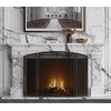 FireBeauty Fireplace Screen 3 Panel Wrought Iron Black Metal 48"(L)