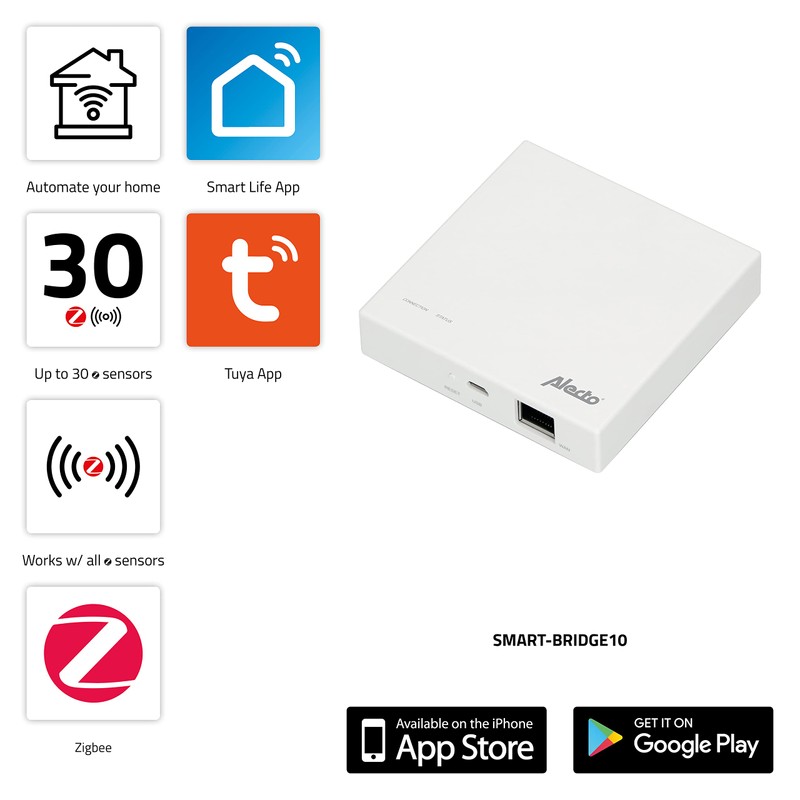 Alecto SMART-BRDIGE10 Zigbee Bridge - Zigbee Gateway - up to