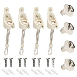 2 Set Beige Coolaroo Bungee Kit + End Caps Parts Shade Tie Downs Replacement Shade Parts Suitable for Coolaroo Exterior Cordless Roller Shades Outdoor Blinds Prevents Sunshade Swaying