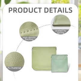 Pack of 2 Headphone Carry Case, PU Leather Case, Storage Bag, Portable Waterproof Earphone Protective Bag, Universal Headphone Protective Bag for Headphones, Keys, USB Sticks, Jewellery (Green)