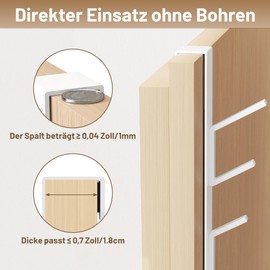 niffgaff Over the Door Hook, Vertical Door Hook, Hanging Clothes Hook, for Towel and Clothes Hangers, Aluminium, White, Pack of 2