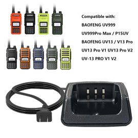 BAOFENG UV-13 Charger Base US Adapter for UV-13 Pro Radio Accessories DC8.4V for TYT UV88 UV99 Walkie Talkie with LED Indicator P15UV Charger Dock