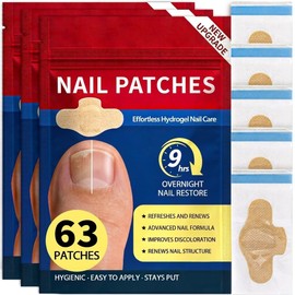 3 Pack 63 Pcs Fungal Nail Patches for Thick & Discolored Nails