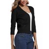 Women's 3/4 Sleeve Open Front Bolero Cardigan Shrug Solid Cardigan