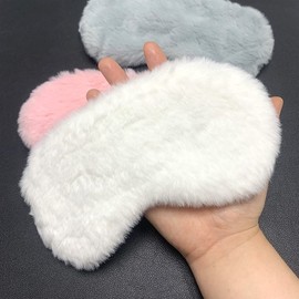 Fluffy fur sleep mask pajamas 3 colors pink 3ea