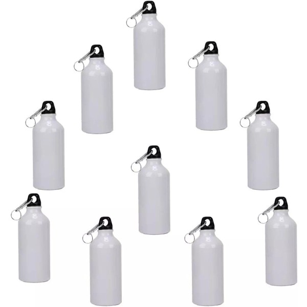 Unbranded 10pcs 600ml Blank Coated Sublimation Aluminum Water Bottle White