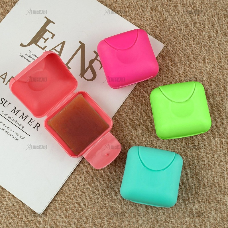 AUEAR, 4 Pack Candy Color Portable Soap Box Holder Plastic