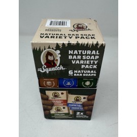 Dr. Squatch Natural Squawk Natural Bar Soap, Vareity Pack (6 count), Brown/blue/green