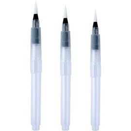 3Pcs Water Brush Pens Set Refillable Watercolor Pen Brush 3 Sizes Brush Tips for Blending Colors Creating Shades Watercolor Set Kids Adults Artist Professional, Art Paintbrush Sets