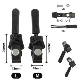 Zip Repair Kit - 6 Pieces Fix Zip Pulls, High Quality Zip for Jacket, Backpacks, Suitcases, Sleeping Bags - Zip Repair Made Easy