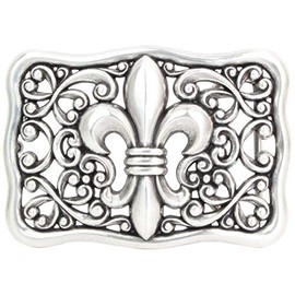 BELTINGER Belt Buckle Lily 4.0 cm | Buckle Interchangeable Buckle Belt Buckle 40 mm Solid | Interchangeable Belt up to 4 cm, silver