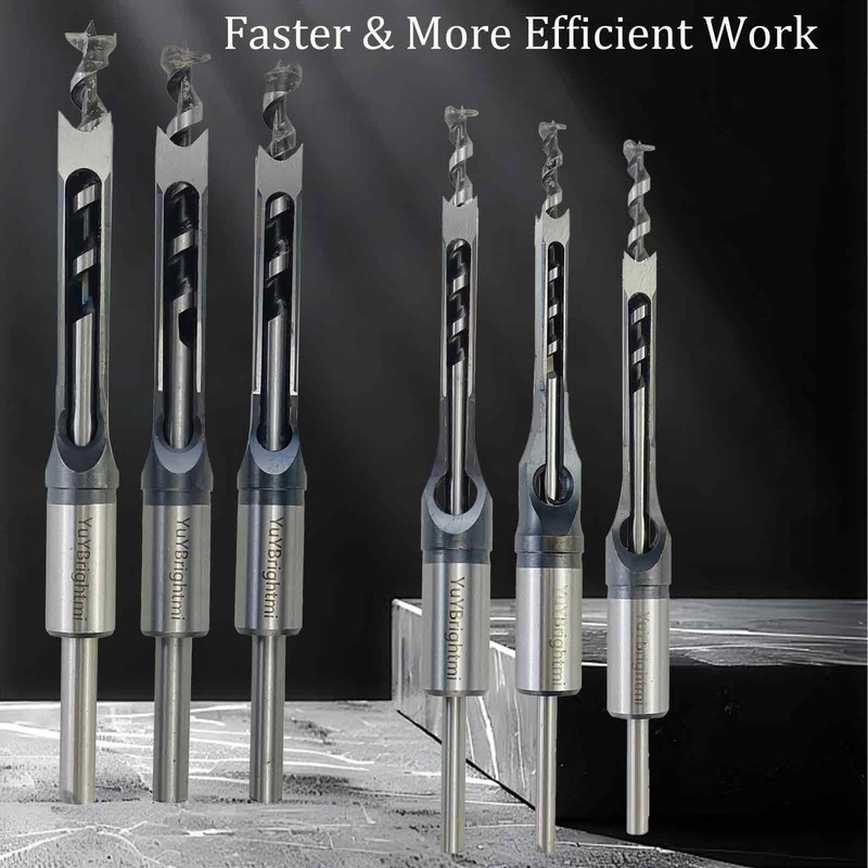 YuYBrightmi Square Hole Mortise Chisel Drill Bit Tools 1/4", 5/16",