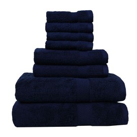 8 Piece Towel Set 100% Combed Cotton Luxury Towel Pack Premium Quality Towels Pack for Bathroom Gym Hotel Spa and Travel Hand Towel Face Cloth Bath Towels