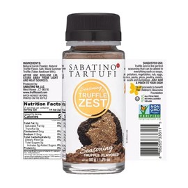 Sabatino Tartufi Truffle Zest Seasoning, The Original All Purpose Gourmet Truffle Powder, Plant Based, Vegan and Vegetarian Friendly, Low Carb, 1.76 oz
