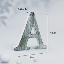 WOODOUNAI 4 Inch Wood Letters Unfinished Rustic Wood Letters for Wall Decor Decorative Standing Letters Slices Sign Board Decoration for Craft Home Party Projects (A)