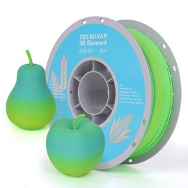 TECSONAR Matte Rainbow PLA 3D Printer Filament, 1KG Spool(2.2lbs) 1.75mm PLA Fast Color Change 3D Printing Material, Multicolor PLA,Gradient Filament for Most FDM 3D Printers,Matte Yellow Green