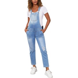 Bhome Maternity Overalls Ankle Length Skinny Maternity Jeans Denim Bid Overall Light Blue S