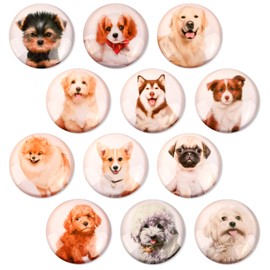 Glass Strong Animals Refrigerator Magnets,12 Pcs Decorative Magnets for Fridge Lovely Decor for Home Kitchen Office Whiteboard (Dog Refrigerator Magnet)