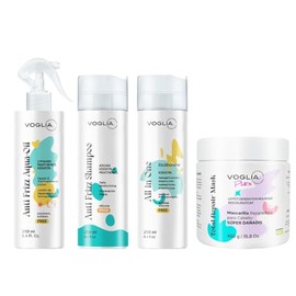 VOGLIA KIT ANTI FRIZZ 4 PIEZAS HIDRATACIÓN Y RESTAURACIÓN MÁXIMA PARA TODO TIPO DE CABELLO A MUY DAÑADO