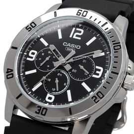 Casio MTP-VD300 Series Standard Quartz Men's Watch, Black Urethane Band MTP-VD300-1B