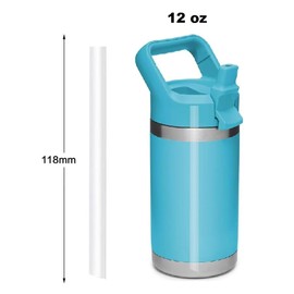 Replacement Straws Compatible with YETI Rambler Jr. 12 oz Kids Water Bottle-Accessories Set Include 6 BPA-FREE Straws and 1 Cleaning Brush