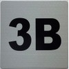Apartment number 3B sign - UNIT NUMBER 3B SIGN (SILVER,