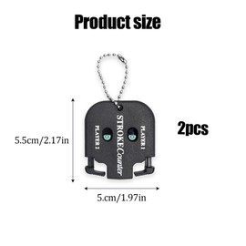 2 Pcs Golf Ball Counter, Golf Stroke Counter, Mini Golf Shot Clicker Counter, Golf Shot Counter, Golf Score Counter with Dial Reset Tool Key Chain for Different Kinds of Competitions and Games (black)
