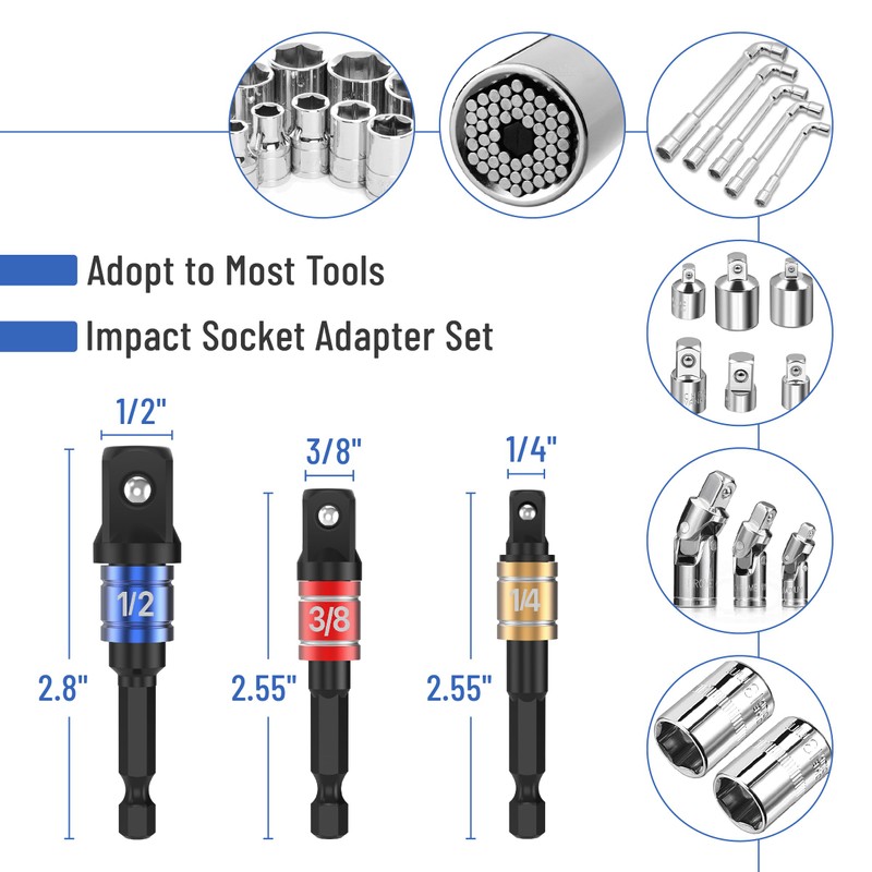 Bates- Socket Adapter Extension Set with Right Angle Drill Attachment,