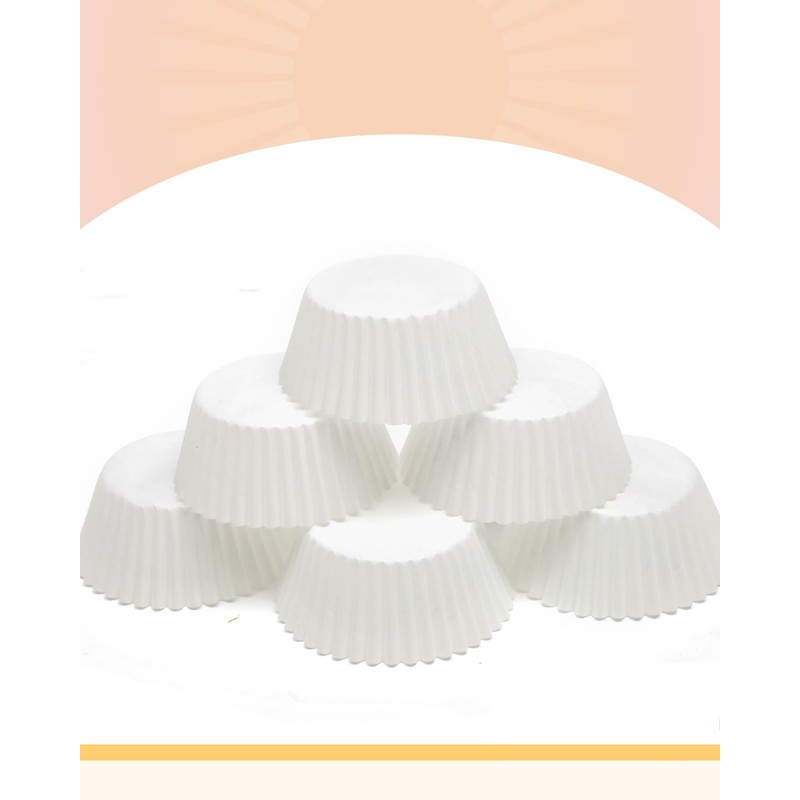Gcardist 500-Count White Cupcake Liners Muffin Linner No Smell, Food