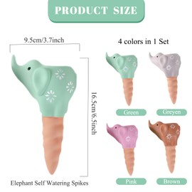 4PCS Terracotta Watering Spikes,Elephant Shape Self Watering Spikes,Plant Watering Devices for Indoor Outdoor Plants Terracotta Watering Stakes Vacation Self Watering Planter Insert