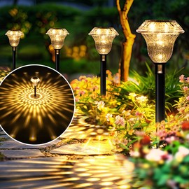 SOLPEX Solar Lights Outdoor Waterproof Garden Decor, Pathway Lights Solar Powered Outdoor Decoration for Yard Patio Porch Backyard Outside Landscape Lighting(3 Pack Warm White)