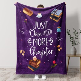 PRSTENLY Book Lover Gifts, Book Gifts Throw Blanket, Bookish Gifts, Gifts for Book Lovers Women Teen Girls on Birthday Christmas Graduation, 50"x60", Purple