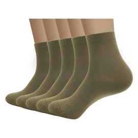 Bamboo Men sock Breathable Sock Low Quarter Thin Ankle Sock Comfort Cool soft Sock 5 Pairs (X-Large,Army green)